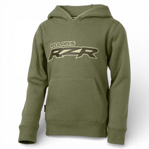 Polaris RZR Hoodie ATV UTV Logo Pullover Olive Green Sweatshirt Youth Small NWT